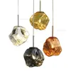 Creative Lava Glass Pendant Lamp Handblown Suspension Light Hotel Cafe Bar Hallway Bedside Aluminum Hanging Ceiling Chandelier