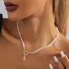 Pendentif colliers 2023 créatif Imitation perle dames collier pierre naturelle Simple polyvalent rue mode bijoux