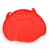 Panier à vapeur pliable en silicone à double chaudière pour une cuisson saine des fruits légumes fruits de mer - S (rouge)