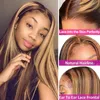 360 Destaque Wig Human Hair 4/27 marrom colorido de renda frontal