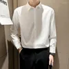 Herren lässige Hemden Mann Turnhalle losen geraden festen Knopftemperament Büro Dame Mode koreanische klassische Kleidung