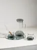 Bicchieri di vino spessa tazza di design originale originale in vetro ad alta temperatura a temperatura fredda con manico e coprire il succo d'acqua corrispondente