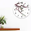 Wall Clocks Spring Flower Leaves Sprout Cherry Large Clock Dinning Restaurant Cafe Decor Round Silent Home Decoration