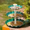 Gardendecoraties 3 gelaagde vogelbad met 3W zonnepomp DIY Fountain Afneembaar en geschikt voor decoratie 230818