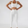 Yoga kläder 2 st yoga Set Women Workout Sport Gym Wear Yoga Suit High midje Leggings kjolar Front Zipper Bra Fitness Crop Top Yoga Sportwear 230820