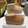 Australien Winter -Knöchel Schneestiefel Designer Pelz Ultra Mini Plattform Boot Tasman Fluffy Pantoffeln Schafkin Australien Kastanien Tazz Tasman Booties für Frau UGGITYS