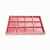 Smycken påsar rosa sammet Display Tray Ring Armband Halsband Öronstänger örhängen Pendant Lagringsarrangörer Rack Holder Packaging Box