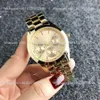 Brand Watch Women Girl 3 Dials Style Metal Steel Band Quartz With Luxury Logo Wrist Watches FOS 05