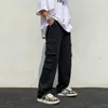 Pantalon Homme Noir/Blanc Mode Décontractée Lâche Jambe Droite Large Rue Hip Hop Poche