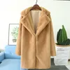 Femmes Fourrure De Luxe Femmes Chaud Faire Qualité Moelleux Doux Manteau Survêtement Faux Veste D'hiver Dames Long Revers