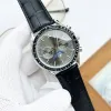 AA-Uhr, automatische Quarz-Herrenuhr, 42 mm, silbernes Armband, Chronografenfunktionen, Edelstahl-Markenuhr, Armband, modische Designer-Armbanduhr