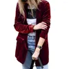 Costumes pour femmes à la mode femmes Blazer Super doux veste velours revers Patchwork tout match