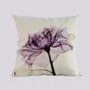 Pillow Multiple Colors Transparent Flowers Floral Pattern Linen Cotton Throw Case Rural Style Home Sofa Decorative Cover