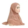 Vêtements ethniques Mode musulmane Femmes Dentelle Broderie Châle Headwraps Turbans Pour Cap Habit Femme Musulmane Hijab Underscarf Caps