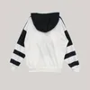 Sweat à capuche femme automne/hiver 2023 imprimé pull à capuche avec cordon de serrage femmes rayé décontracté ample contraste haut étoile blanc noir pull