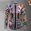 2023 Luxury Designer Dress Shirt Men's Fashion Association Open Lining Men Solid Business Casual Letter Long Sleeve M-XXXL#055