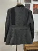 Dames Jackets Designer Vintage Wit en kleurencontrast Kant Wool Coat voor dames herfst mode luxe losse revers trench 230818