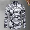 2023 Luxury Designer Dress Shirt Men's Fashion Association Open Foder Solid Business Casual Letter Long Sleeve M-XXXL#045