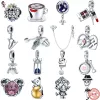 925 Silver Fit Pandora Charm 925 Bracelet Hourglass Coffee Cupled Pingente Pai Printe Os ondiosos da cadeia de segurança Charms para Pandora Charm 925 Silver Beads Charms