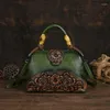 Bolsas de noite Designer vintage Luxo para feminino Bola de couro Bolsa feminina 2023 Trendência ombro de damas esculpidas à mão