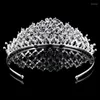 Haarclips dames mode hoogwaardige kristal kroon meisjes feest temperament glanzende accessoires bruid bruid tiara sieraden geschenken