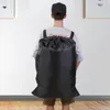 Ubrania magazynowe Czarna torba pralni z plecakiem z paskami na ramię Duże ruchome torby