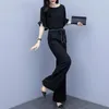 Women's Two Piece Pants High Waist Wide Leg Trouser Set For 2023 Summer Royal Sister Style Fashion Casual