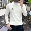 Sweter męski 2023 Autumn New Half High Collar's Męskie T-shirt z pluszową modą Slim Fit Sweat