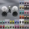 Orecchini per borchie 19 Colore 10mm Rhinestone Micro Disco Orecchino di cristallo a sfera per donne Jewelr