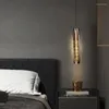 Candelabros AiPaiTe Candelabro de cristal LED moderno Dormitorio Mesita de noche Comedor Techo dorado / negro