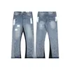 Designer jeans byxor rippade män grundläggande för kvinnor mode retro street bär lös casual bootcut hole mens byxor m -2xl