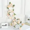 Dekorativa blommor 3st 2,3 m Artificial Cherry Blossom Vine Wedding Garland Ivy Decoration Fake Silk for Arch Home Decor