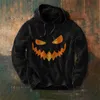 Cadılar Bayramı Erkekler Yeni Balkabağı Dijital Baskı Noel Serisi Hoodie