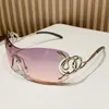 Y2K Spicy Girl Style Purple Pink Cobra Integrated grote frame zonnebril Design Spicy Show Gezicht Sun Glazen