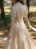 Sukienki robocze Summer Chinese Style Kobiety retro jacquard garnitur elegancki łuk krótki rękaw top plisowany midi spódnica 2-częściowe setki