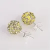 Orecchini per borchie 19 Colore 10mm Rhinestone Micro Disco Orecchino di cristallo a sfera per donne Jewelr