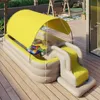 Sand Play Water Fun Stor sommarpool Uppblåsbara pooler för familj med Slide Toys Game Outdoor Games Baby 230818