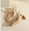 Zapatos de vestir 2023 verano marca diseño mujeres sandalias lujo oro hebilla suave PU cuero tacones altos señoras Casual Sexy elegante boda