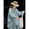 Work Dresses Summer Striped Matching Sets Cotton Loose Women Shirts Skirts Two Piece Outfits Pullover Tops Lantern Sleeve Thin Casual