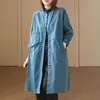 Jassen voor dames open placket jas massief kleuren trench jas