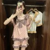 Abbigliamento per il sonno femminile 2023 Sumptoni a maniche corte in cotone estate set di pigiami per donne coreane carena abito da prua