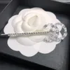 Дизайнер Barrettes Brand C буква шпилька кожа Diamond Hair Clips Jewelry Women Hairpins аксессуары