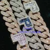 Bijoux Hip Hop de luxe 20mm 20 pouces hommes mode collier de diamants Vvs Moissanite chaîne à maillons cubains