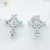 Boucles d'oreilles en argent sterling 925 avec boucles d'oreilles en diamant Moissanite pour hommes