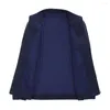 Herrenjacken Solid Color Formal Mantel Stilvoller Business -Anzug mit Standband Schlanker Fit Design Praktische Taschen für den Frühling Herbst