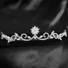 Haarclips Jade Angel Simple Crown Tiara Elegante vrouwen Weddingaccessoires Zirconia Luxe bruidsjuwelen