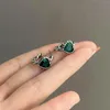 Orecchini per borchie Solid Real 925 Sterling Sterling Emerald Emarald Oreger Women AROS Mujer Oreja Giorri Origine GEMSTONE ORECCHINI ORECCHINI