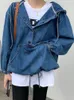 Sweats à capuche femme Deeptown mode coréenne surdimensionné recadrée femmes Harajuku Vintage Denim sweats printemps automne lâche décontracté hauts manteaux
