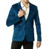 Costumes pour hommes noir velours Blazer costume veste hommes 2023 marque revers cranté deux boutons robe Blazers fête d'affaires mariage bal vêtements