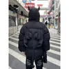 Herren Down Parkas Hip Hop Streetwear Parka Little Devil Horn Jackets Männer Frauen Harajuku Retro gepolsterte Jacke Unisex Y2K Kleidung Winter Outwear 230815